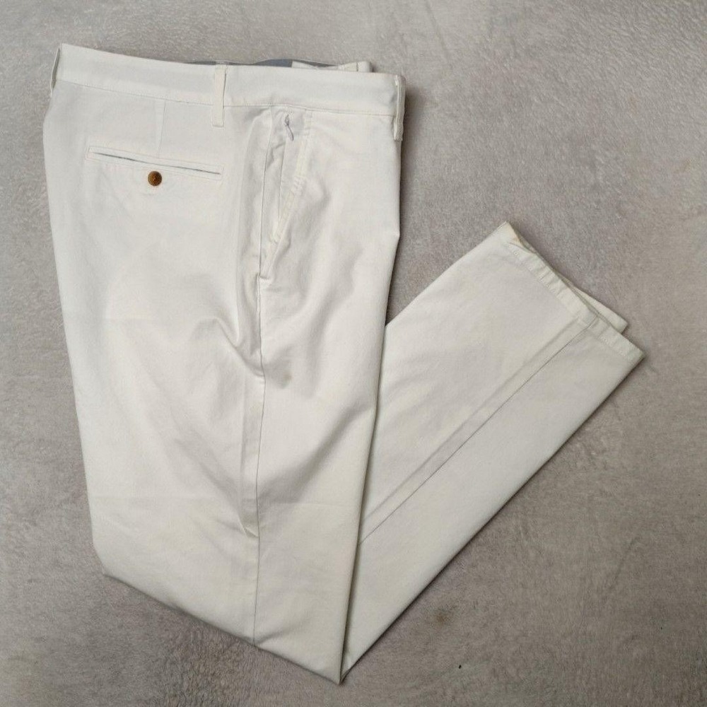 Bonobos Pants Mens 36x32 White Chino Athletic Stretch Pockets Cotton Spandex